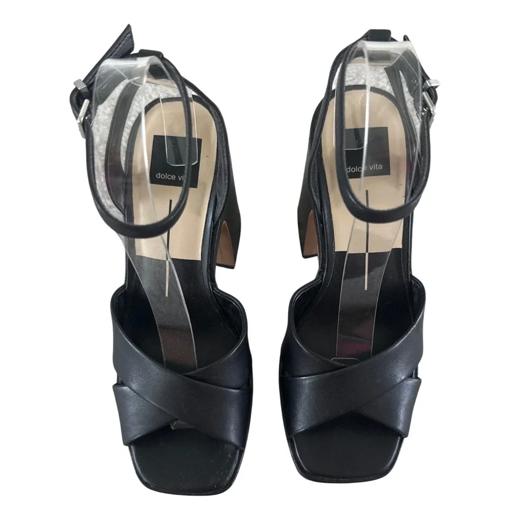 Dolce Vita Women's Black Wessi Platform Sandals 7.5 Chunky Retro 90s Y2K